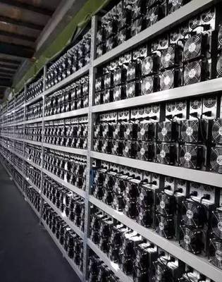 An expansive view of a modern mining farm, showcasing rows of efficient mining rigs and the infrastructure supporting cryptocurrency operations in 2025