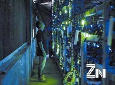 A view of a large mining farm operating in a cold climate, taking advantage of natural cooling.